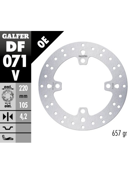 Disco de freno Galfer fijo 220X4.2MM DF071V | Motoauto