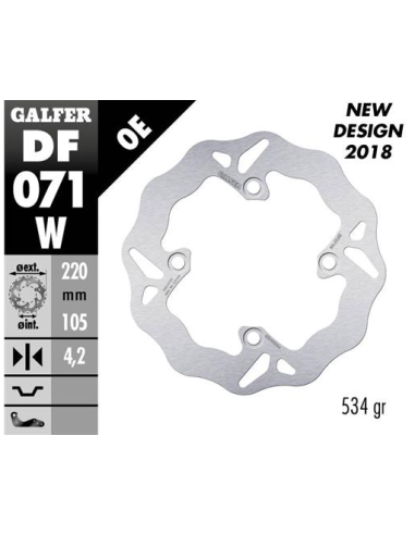 Disco GALFER Wave Fijo 220x4mm DF071W | Motoauto