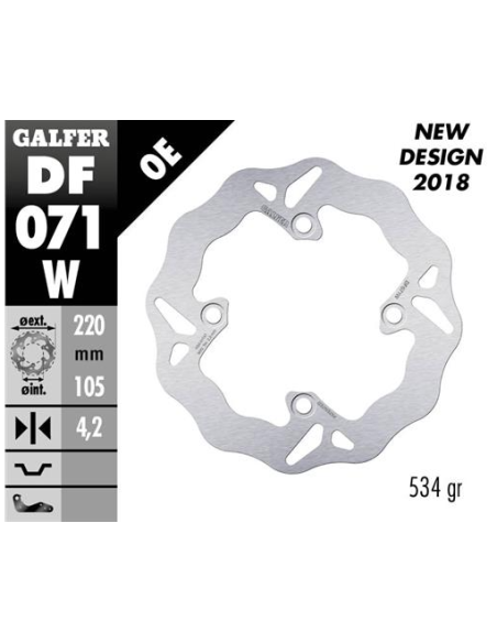 Disco GALFER Wave Fijo 220x4mm DF071W | Motoauto