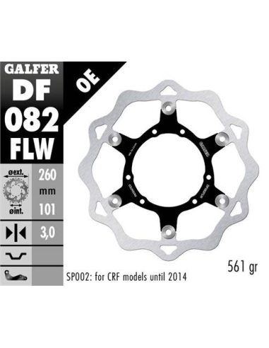 Disco GALFER Wave Flotante (C. Acero) DF082FLW | Motoauto