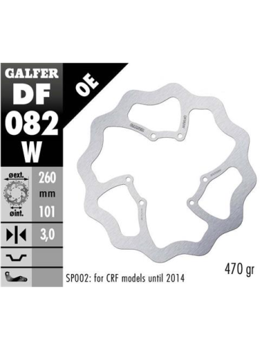 Disco GALFER Wave Fijo 260x3mm DF082W | Motoauto