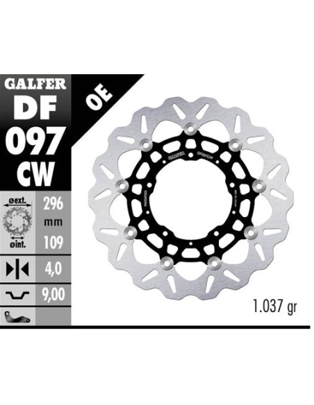 Disco GALFER Wave Flotante Completo (C DF097CW | Motoauto