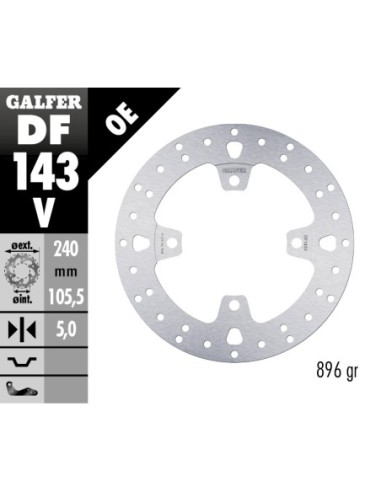 Disco de freno Galfer fijo 240X5MM DF143V | Motoauto