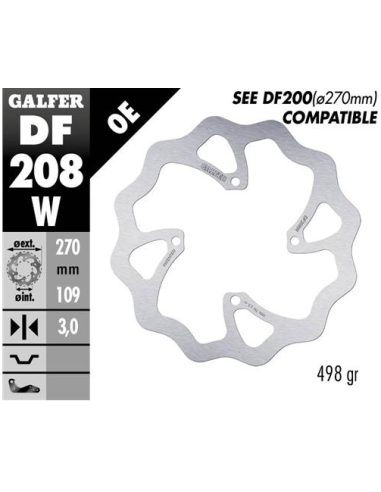 Disco GALFER Wave Fijo Sobre medida DF208W | Motoauto