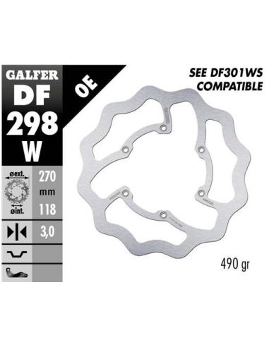 Disco GALFER Wave Fijo 270x3mm DF298W | Motoauto