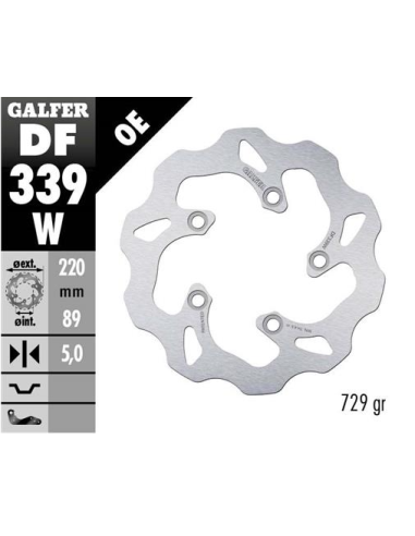 Disco GALFER Wave Fijo 220x5mm DF339W | Motoauto