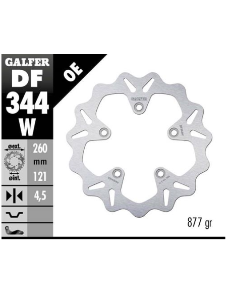 Disco GALFER Wave Fijo 260x4.5mm DF344W | Motoauto
