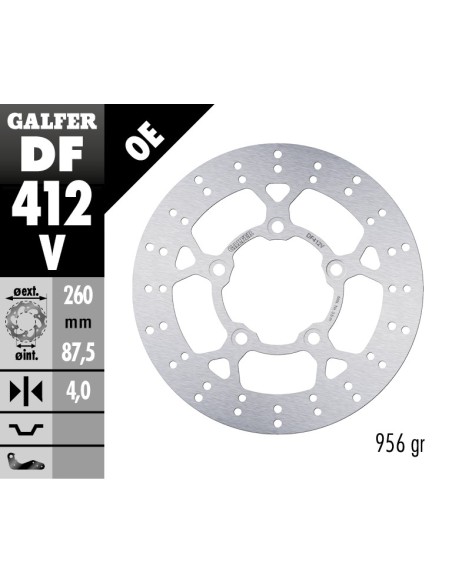 Disco de freno Galfer fijo 260X4MM DF412V | Motoauto