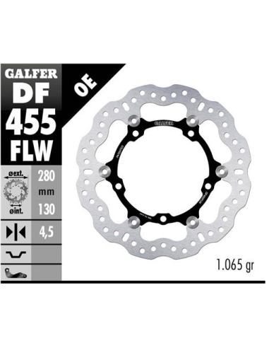 Disco GALFER Wave Flotante (C. Acero) DF455FLW | Motoauto