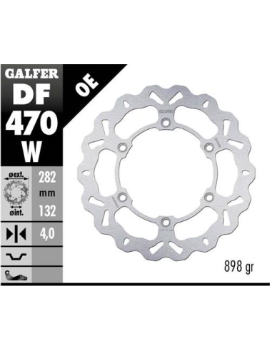 Disco GALFER Wave Fijo 282x4mm DF470W | Motoauto