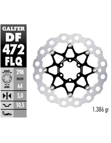Disco GALFER Flotante Qubic (C. Acero) DF472FLQ | Motoauto