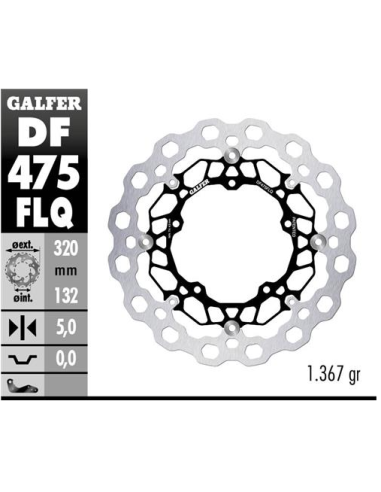 Disco GALFER Flotante Qubic (C. Acero) DF475FLQ | Motoauto