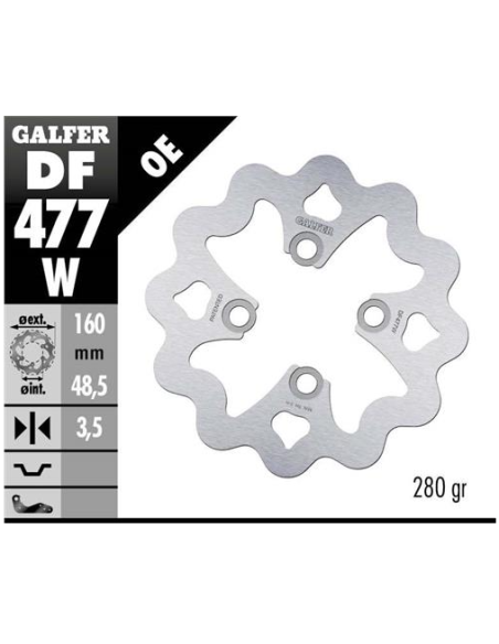 Disco GALFER Wave Fijo 160x3.5mm DF477W | Motoauto