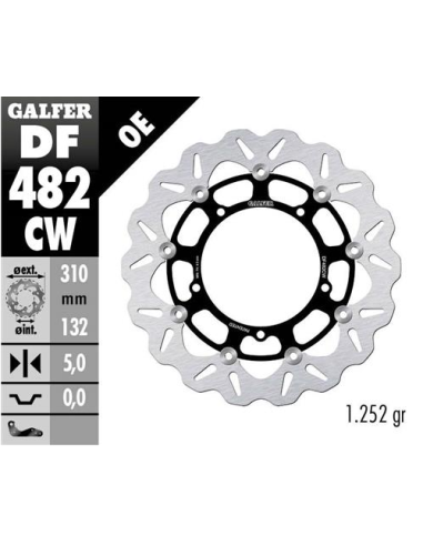 Disco GALFER Wave Flotante Completo (C DF482CW | Motoauto