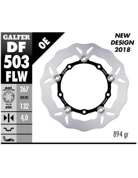 Disco GALFER Wave Flotante (C. Acero) DF503FLW | Motoauto