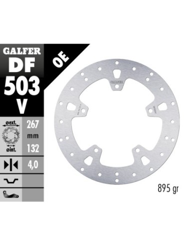 Disco de freno Galfer fijo 267X4MM DF503V | Motoauto