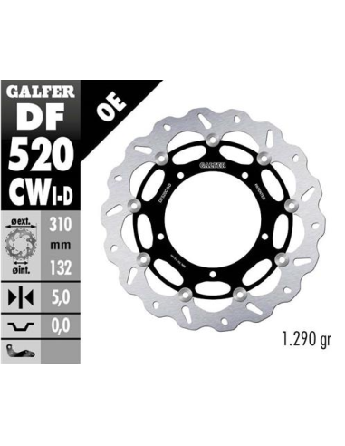 Disco GALFER Wave Flotante Completo DF520CWD | Motoauto
