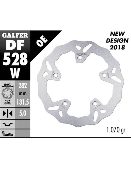 Disco GALFER Wave Fijo 282x5mm DF528W | Motoauto