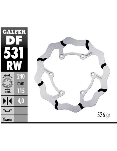 Disco GALFER Wave Fijo Ranurado 240x4mm DF531RW | Motoauto