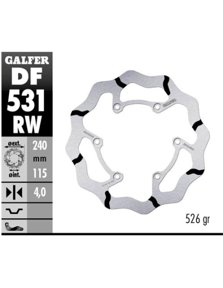 Disco GALFER Wave Fijo Ranurado 240x4mm DF531RW | Motoauto