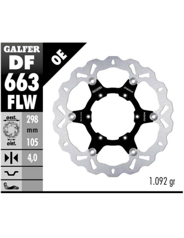Disco GALFER Wave Flotante (C. Acero) DF663FLW | Motoauto