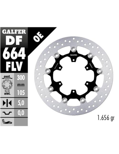 Disco GALFER Round Flotante (C. Acero) DF664FLV | Motoauto