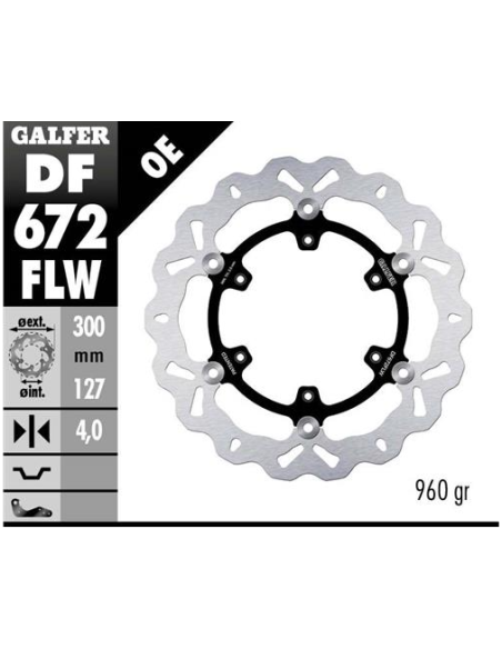 Disco GALFER Wave Flotante (C. Acero) DF672FLW | Motoauto