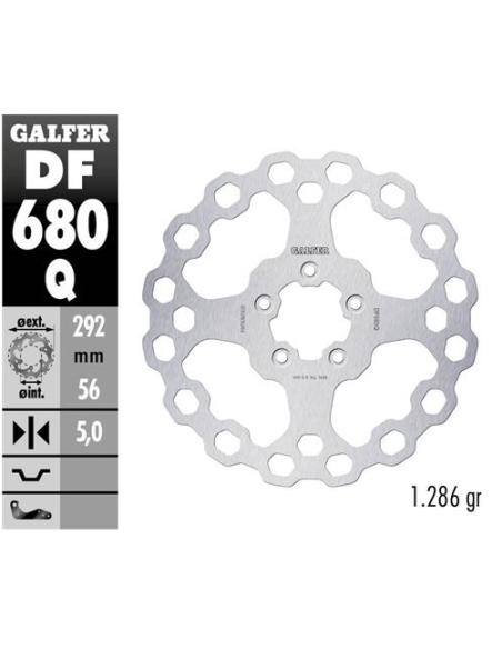 Disco GALFER Fijo Qubic 292x5mm DF680Q | Motoauto