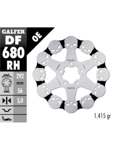 Disco GALFER Wave Skull Design Fixed DF680RH | Motoauto