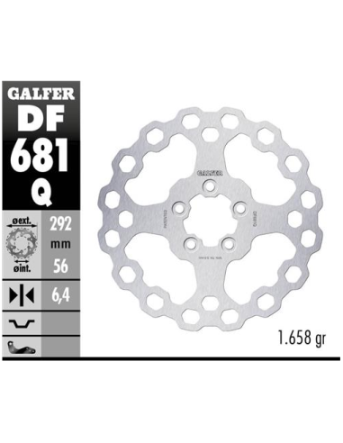 Disco GALFER Fijo Qubic 292x6.4mm DF681Q | Motoauto