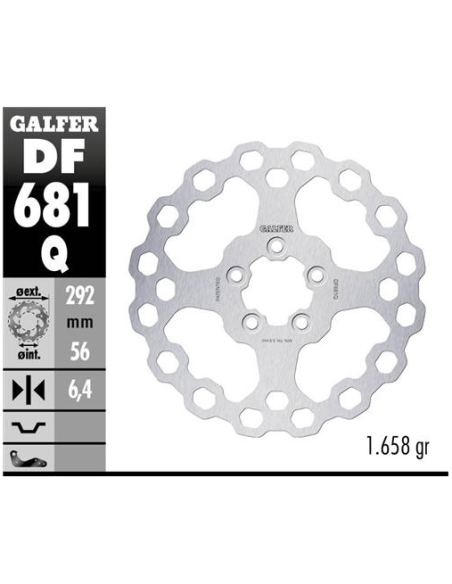 Disco GALFER Fijo Qubic 292x6.4mm DF681Q | Motoauto