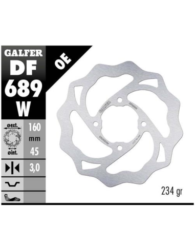 Disco GALFER Wave Fijo 160x3mm DF689W | Motoauto