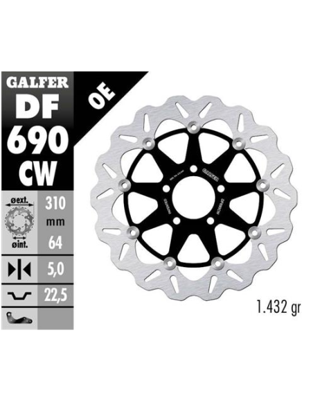 Disco GALFER Wave Flotante Completo (C DF690CW | Motoauto
