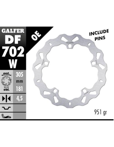 Disco GALFER Wave Fijo 305x4.5mm DF702W | Motoauto