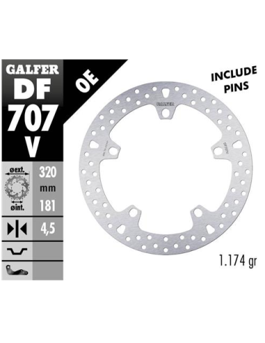 Disco GALFER Round Fixed 320x4.5mm DF707V | Motoauto
