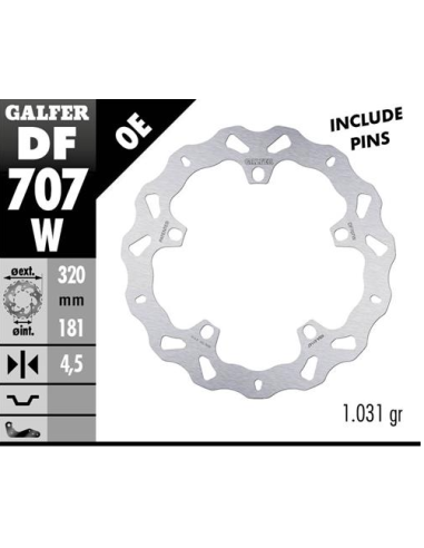 Disco GALFER Wave Fijo 320x4.5mm DF707W | Motoauto