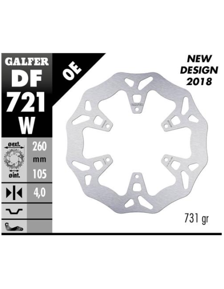 Disco GALFER Wave Fijo 260x4mm DF721W | Motoauto