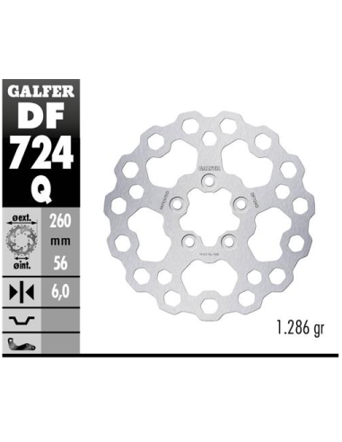Disco GALFER Fijo Qubic 260x6mm DF724Q | Motoauto
