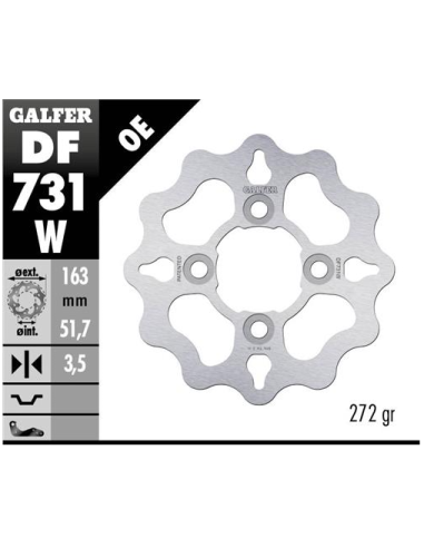 Disco GALFER Wave Fijo 163x3.5mm DF731W | Motoauto