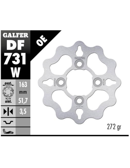 Disco GALFER Wave Fijo 163x3.5mm DF731W | Motoauto