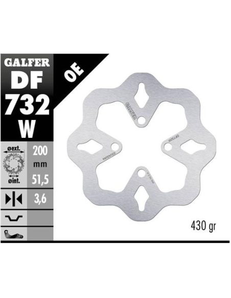 Disco GALFER Wave Fijo 200x3.5mm DF732W | Motoauto