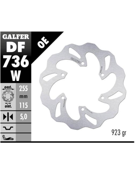 Disco GALFER Wave Fijo 255x5mm DF736W | Motoauto