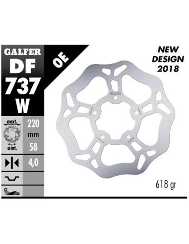 Disco GALFER Wave Fijo 220x4mm DF737W | Motoauto