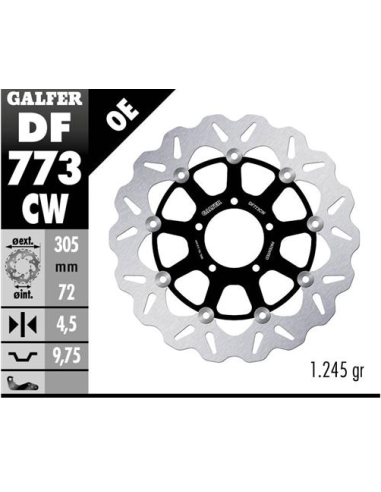 Disco GALFER Wave Flotante Completo (C DF773CW | Motoauto
