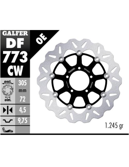 Disco GALFER Wave Flotante Completo (C DF773CW | Motoauto