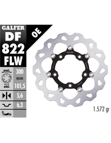 Disco GALFER Wave Flotante (C. Acero) DF822FLW | Motoauto