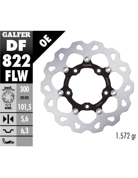 Disco GALFER Wave Flotante (C. Acero) DF822FLW | Motoauto