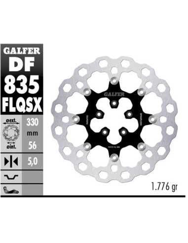 Disco GALFER Flotante Qubic (C DF835FLQSX | Motoauto
