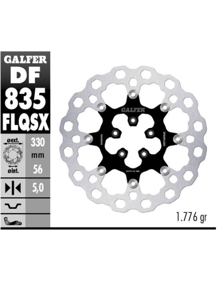 Disco GALFER Flotante Qubic (C DF835FLQSX | Motoauto