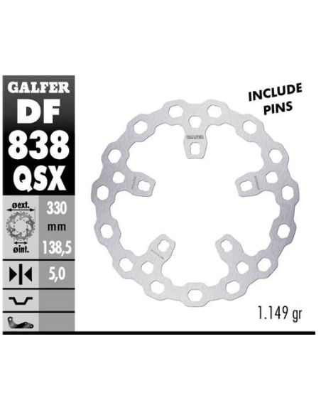 Disco GALFER Fijo Qubic Super Sobre DF838QSX | Motoauto